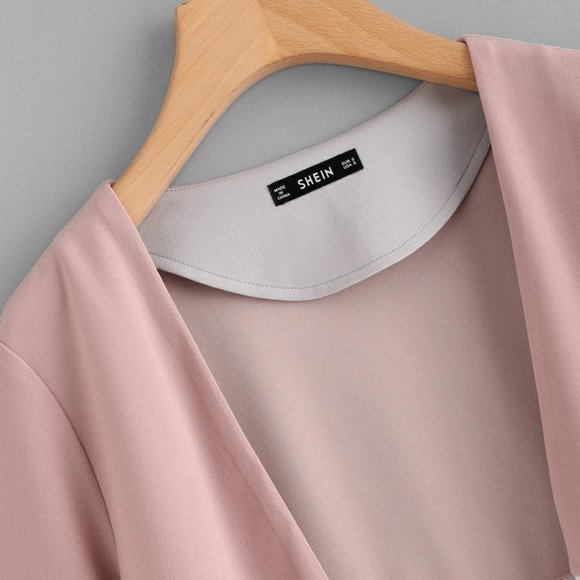 SHEIN Patch Pocket Cut And Sew Coat - Picture 3 of 4